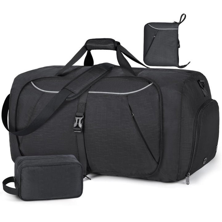 Faltbare Reisetasche 65L 80L 100L Grosse Leichte Sporttasche mit Schuhfach für Herren Damen Weekende