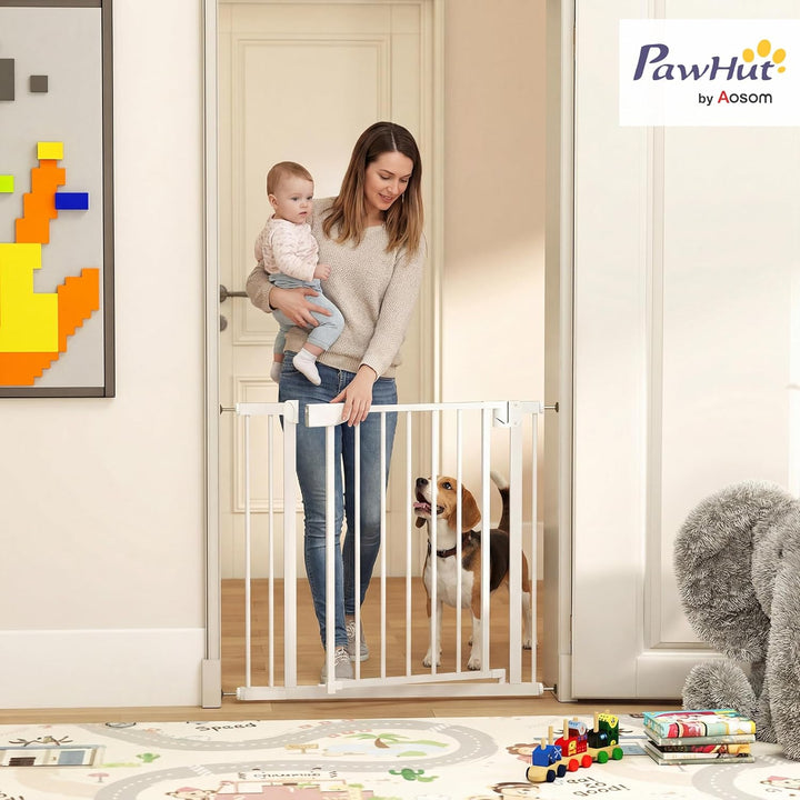 PawHut Treppenschutzgitter Absperrgitter Hund Schutzgitter ohne Bohren 76-89 x 76 cm Türschutzgitter