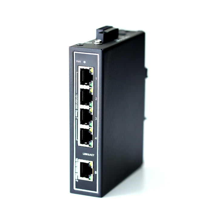 WIWAV WDH-5GT-DC 10/100/1000 Mbps Gigabit Unmanaged 5-Port Industrial Ethernet Switches mit DIN-Schi