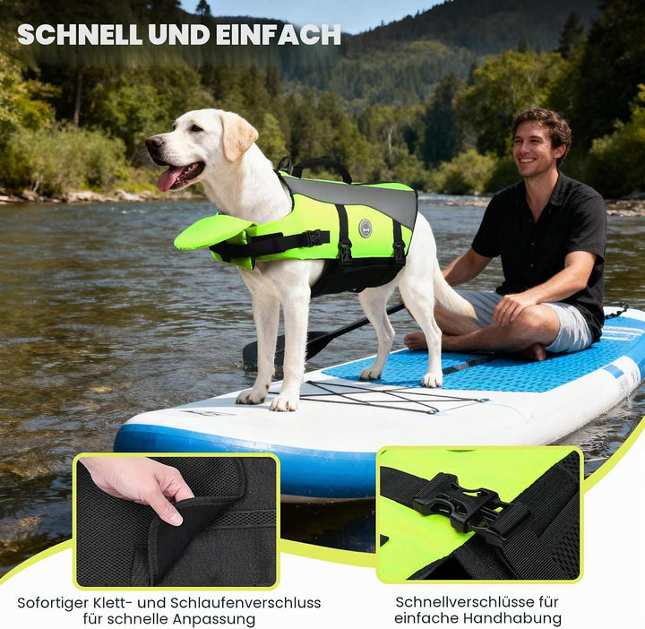 VIVAGLORY Front Float Schwimmweste Hund, Hundeschwimmweste für Bootfahren, Schwimmweste with Kopfstü