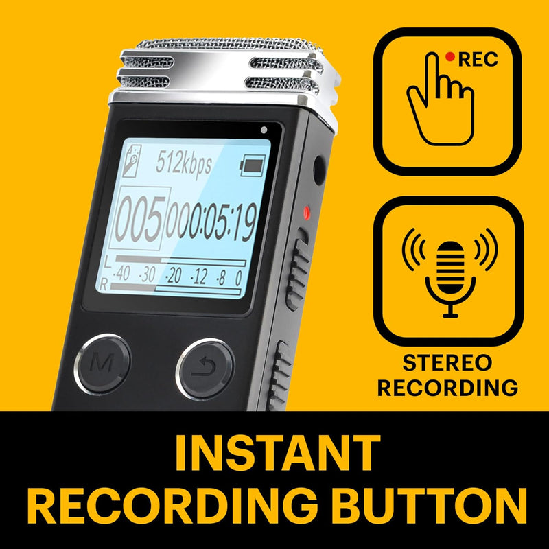 KODAK Hohe Intensität VRC450 digitaler Voice Recorder | Sprachgesteuertes wiederaufladbares Mini Dik