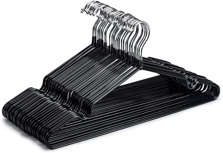 HOUSE DAY Kleiderbügel Schwarz 40 Stück Gummibeschichtet Metall Kleiderbügel Drahtbügel Kleiderbügel