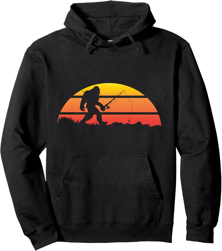 Bigfoot Angler Angeln Fischen Kleidung Geschenk Bigfoot Pullover Hoodie