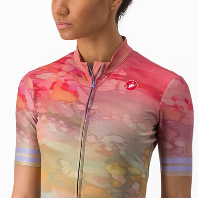 Castelli Damen Marmo Jersey T-Shirt M Multicoly Violet Mist, M Multicoly Violet Mist