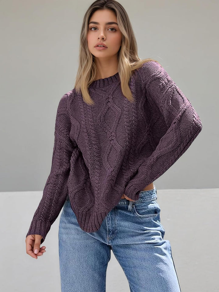 Saodimallsu Damen Pullover Rollkragen Oversized Fledermaus Langarm Sweatshirt Lose Grobstrick Casual