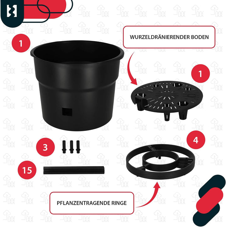 KOTARBAU® Tomaten Rankhilfe - Anzuchttöpf - ⌀ 35 cm H: 128 cm - Pflanzkübel - Blumenkasten - Rankhil