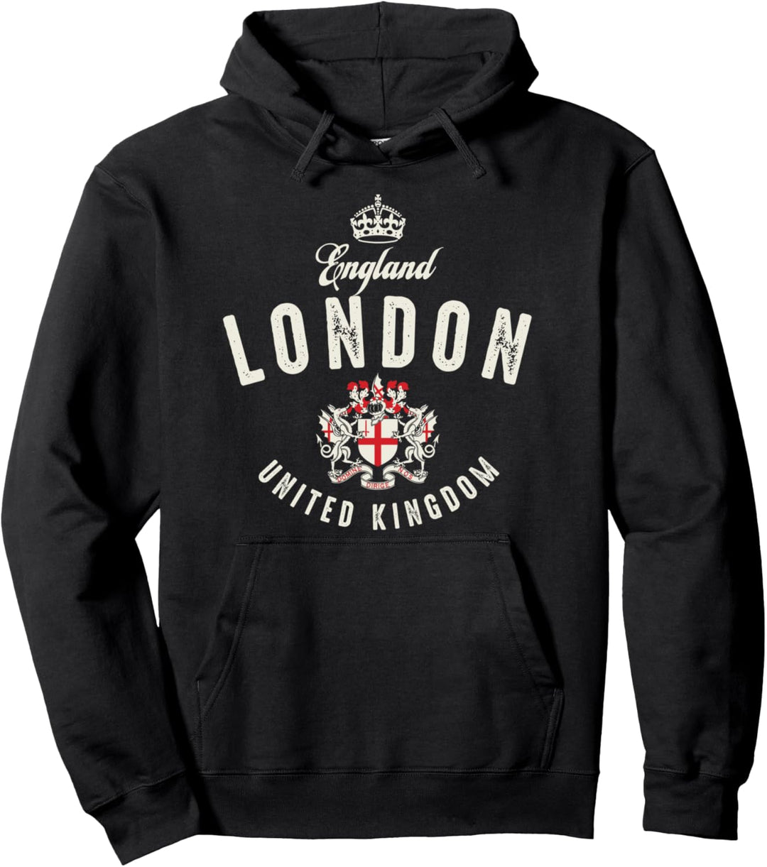 London England Vereinigtes Königreich Vintage Crest Pullover Hoodie