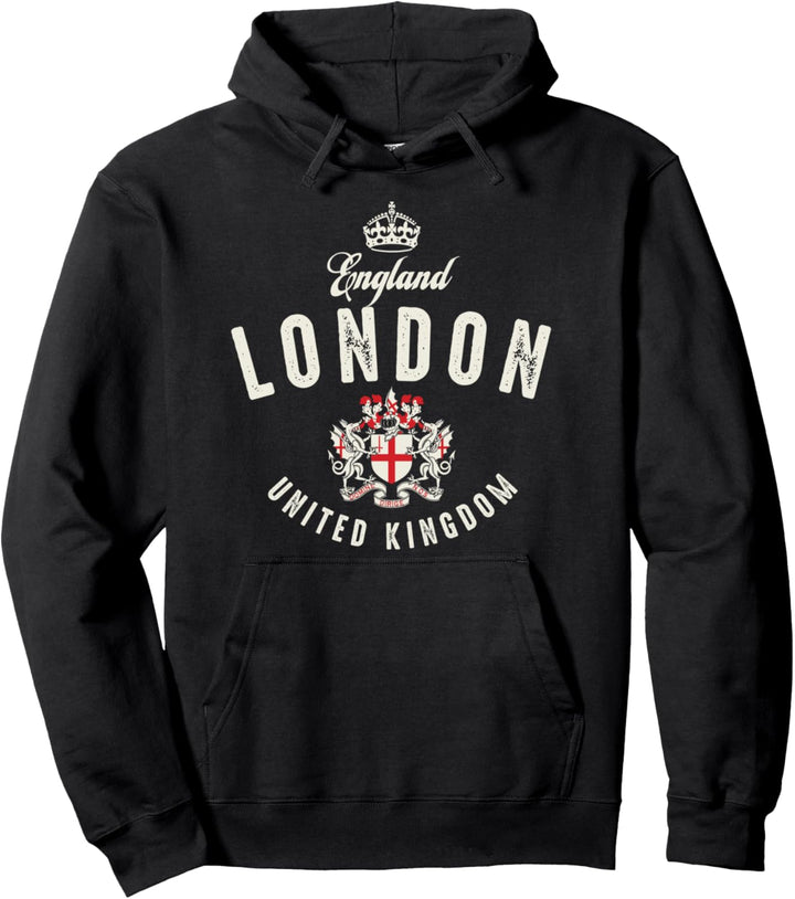 London England Vereinigtes Königreich Vintage Crest Pullover Hoodie
