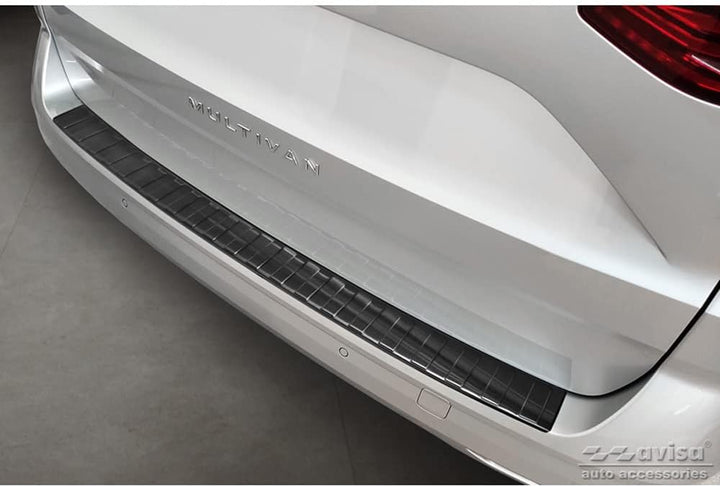 Avisa Schwarz Edelstahl Heckstossstangenschutz kompatibel mit Volkswagen Multivan T7 2021- 'Ribs'