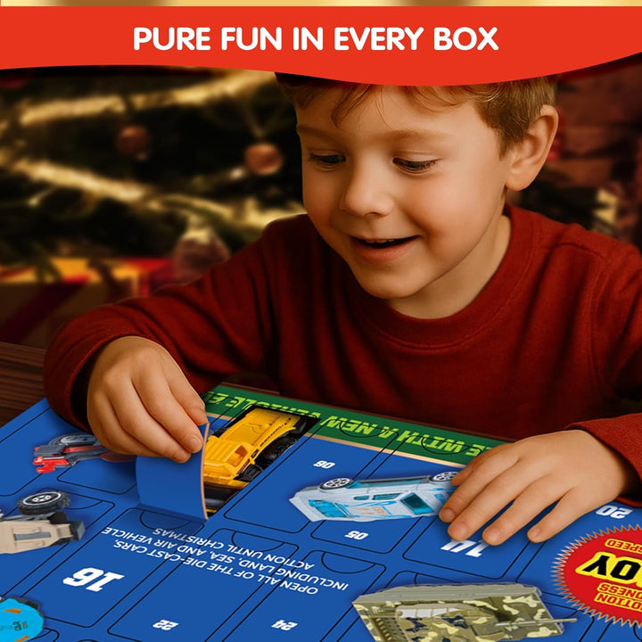 Quanquer Leichtmetallautos Adventskalender 2025 für Kinder – 24 Weihnachts Adventskalender-Spielzeug