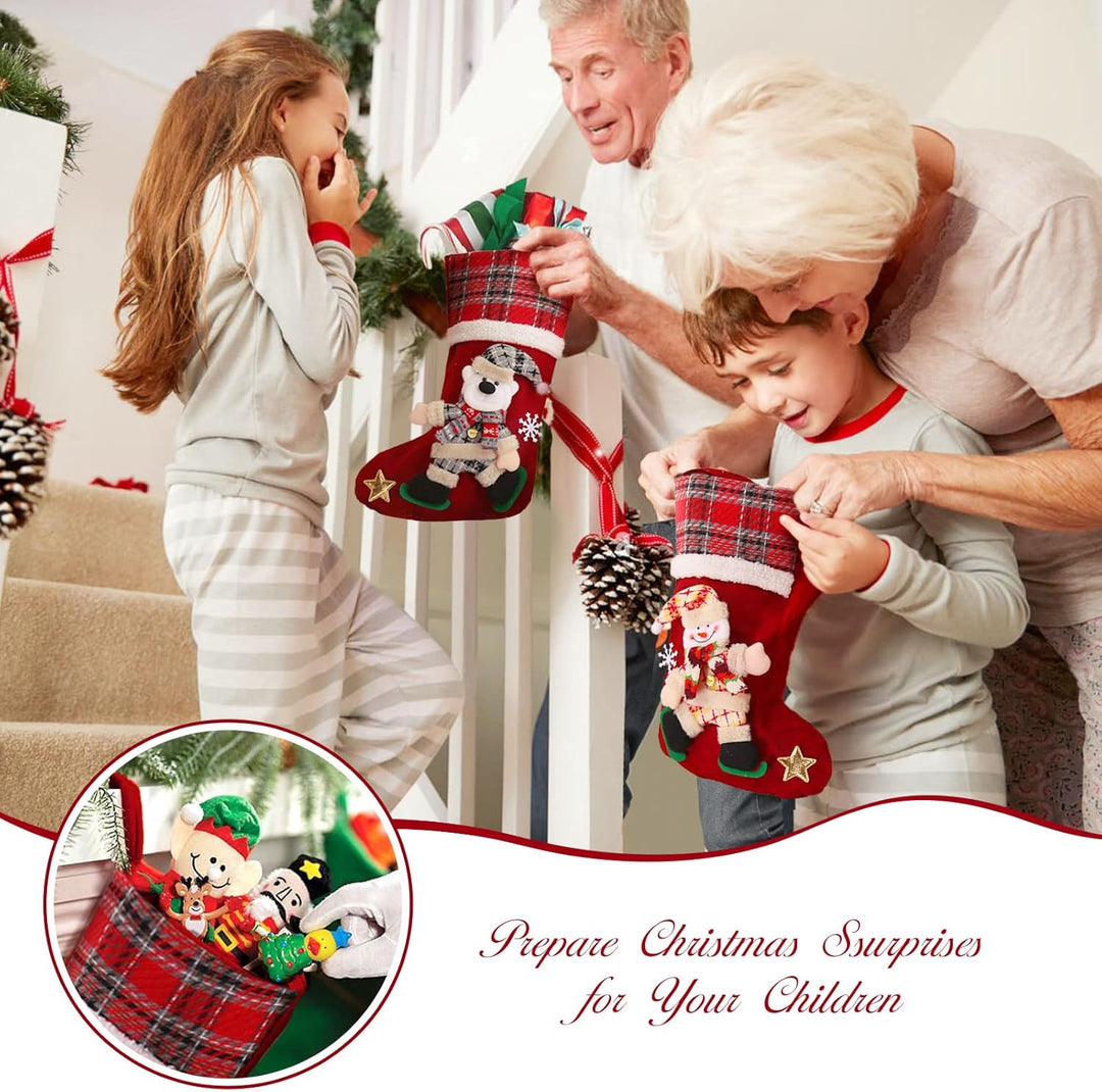 NIBESSER Nikolausstrumpf 4er Set Grosse Nikolausstiefel zum Befüllen Weihnachtsstrumpf Geschenkbeute