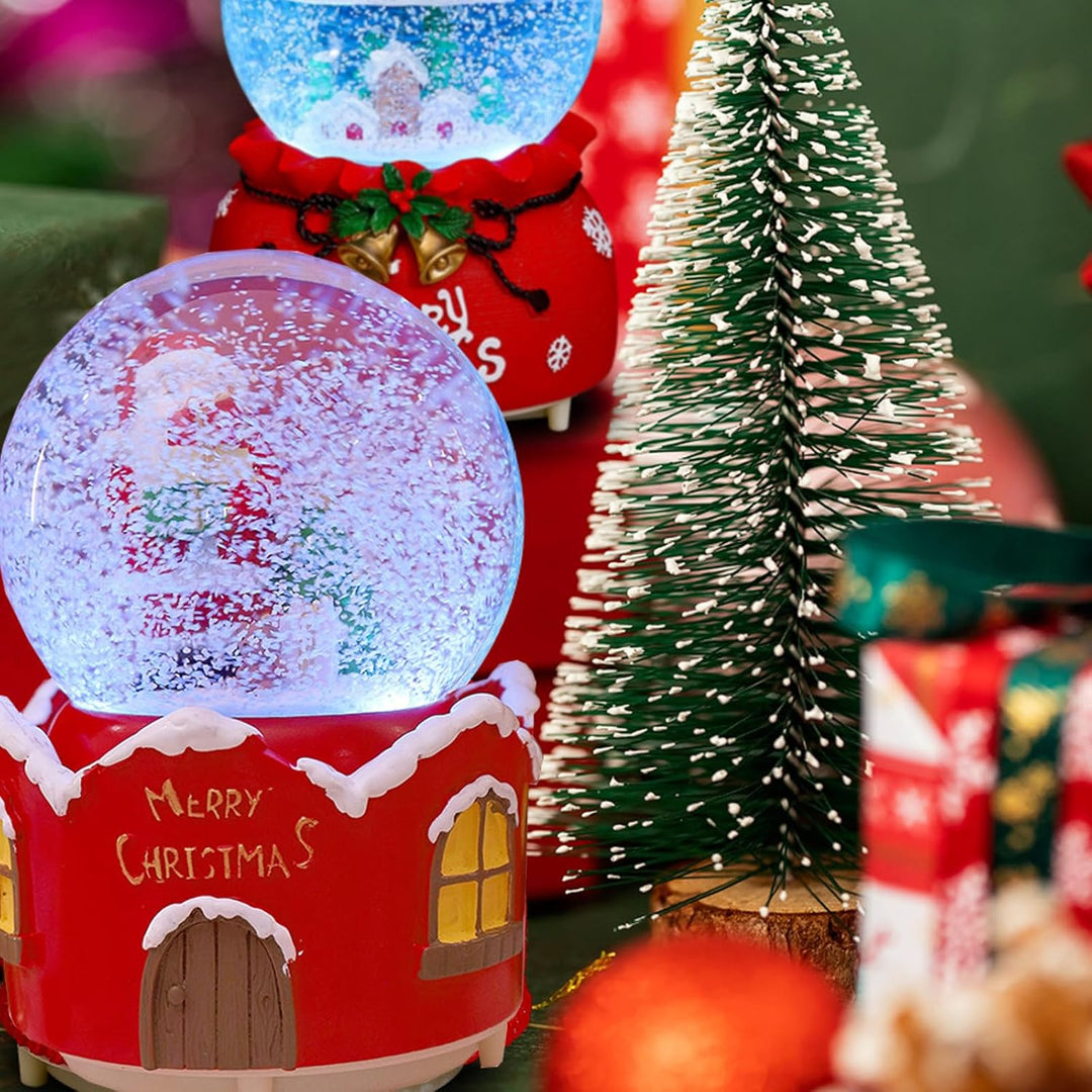 XineYuor Schneekugel Weihnachten,Weihnachts schneekugel mit Musik,Weihnachtliche Schneekugeln Weihna