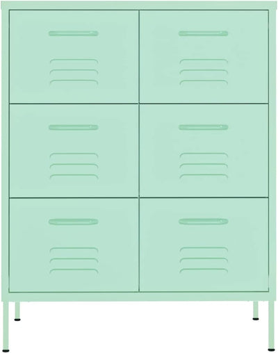 Gecheer Schubladenschrank, Kommode mit 6 Schubladen Sideboard Anrichte Mehrzweckschrank Metallschran