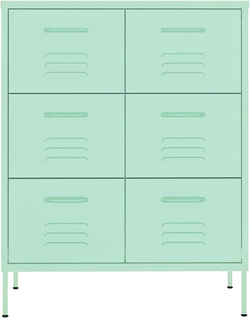 Gecheer Schubladenschrank, Kommode mit 6 Schubladen Sideboard Anrichte Mehrzweckschrank Metallschran