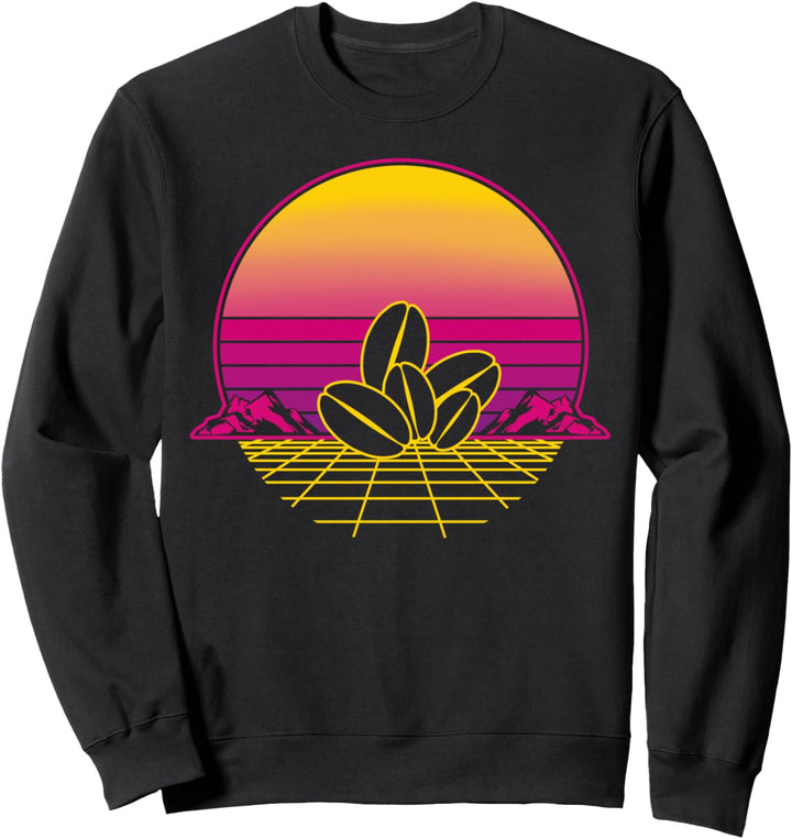 Kaffeebohne Cafe Kaffee Retro Vintage Sunset Sweatshirt