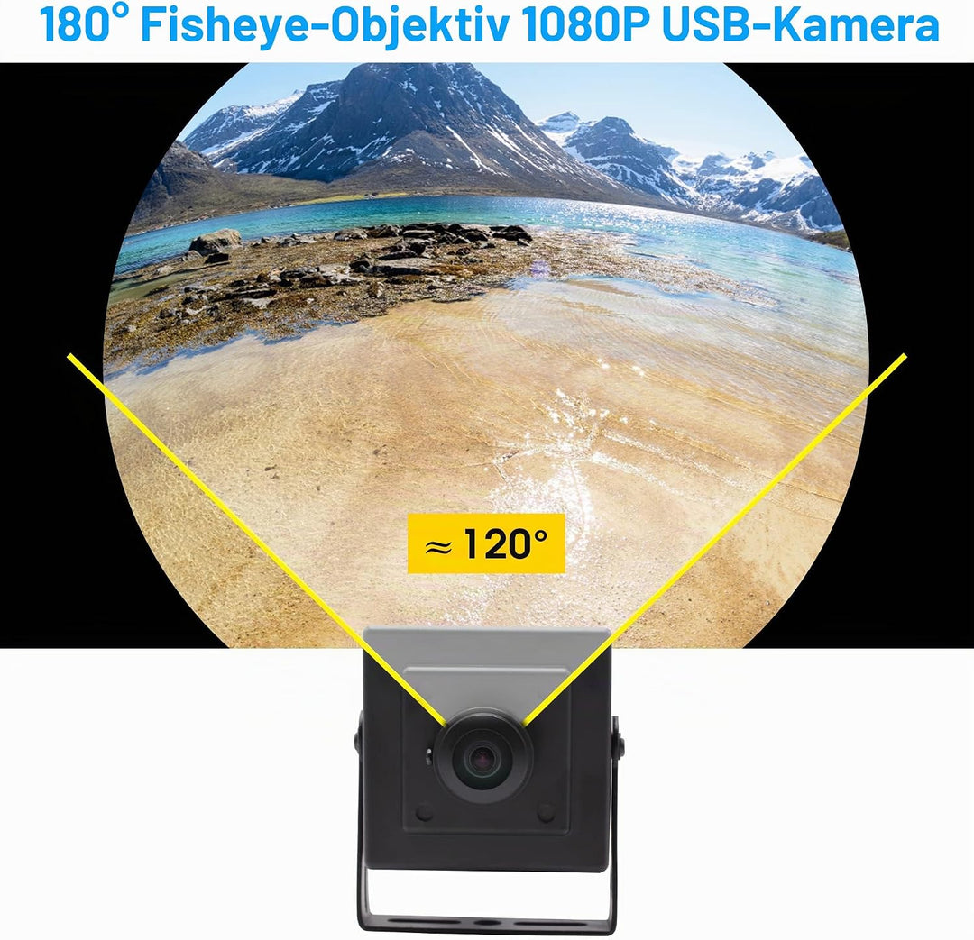 ELP 180 Grad Fisheye Objektiv Weitwinkel 1080P Mini Box Webcam USBFHD01M-BL180 USB Videokamera mit F