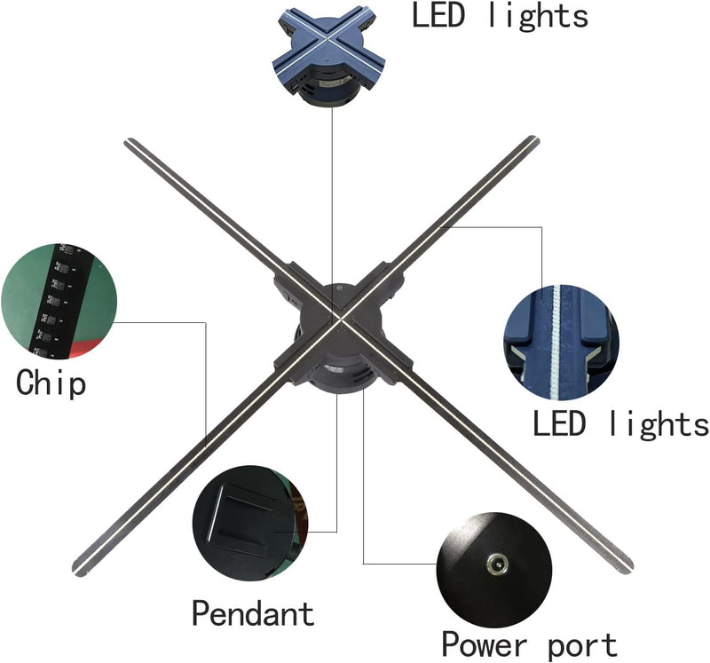 3D-Hologramm-Fan,Missyou 56CM Hologramm-Fan with APP WiFi und 700 Videotheken, 3D Holographischer Pr