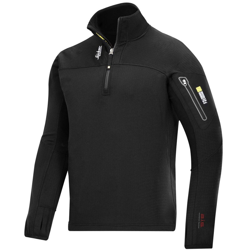 Snickers Workwear Unisex pollar Fleece Pullover Body Mapping Gr e L in schwarz, 6 EU 6 Schwarz, 6 Sc