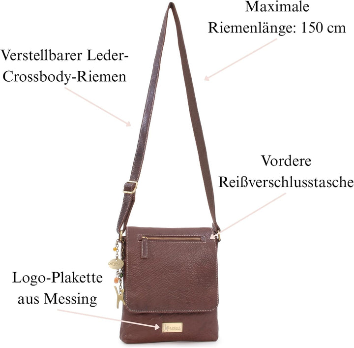 Catwalk Collection Handbags - Leder - Damen Leder Umhängetasche/Handtasche/Messenger/Schultertasche