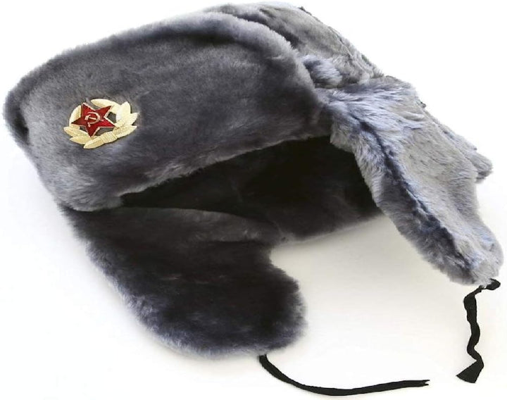 Russische Sowjetarmee Pelz Militär Cossack Ushanka Hut Grau XL Grau, XL Grau