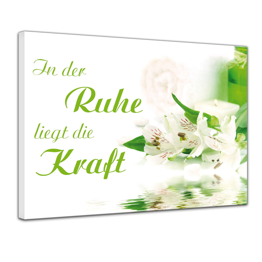 Bilderdepot24 Bild auf Leinwand | In der Ruhe liegt die Kraft in 60x50 cm als Wandbild | Wand-deko D