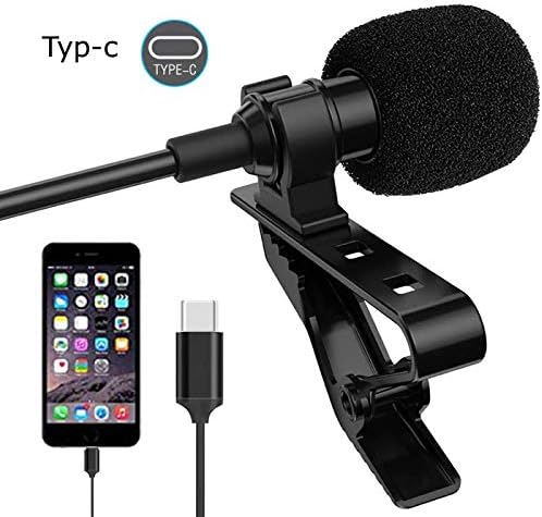 N33CS USB Type-C Lavalier Mikrofon für Android Smartphones – Mini Lavalier Mikrofon mit 1,5 m Kabel