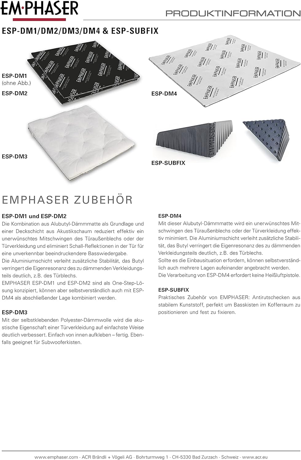 EMPHASER ESP-DM4 – Selbstklebende Alu-Butyl Dämmmatten, Dämmmaterial für Anti Dröhn Lärmschutz, Scha