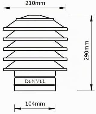 100mm Lamellenaufsatz Edelstahl Schornsteinabdeckung Kaminaufsatz Kaminhut Kaminhaube Kaminabdeckung