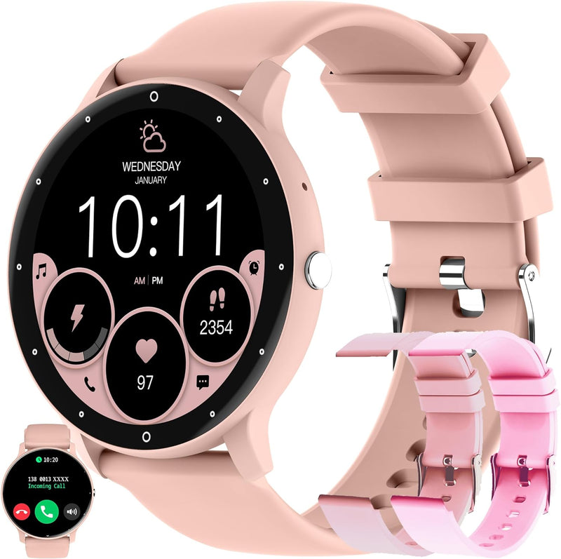 ZPIMY Smartwatch Damen mit Telefonfunktion, 5ATM Wasserdicht 123 Sportmodi Fitnessuhr Aktivitätstrac