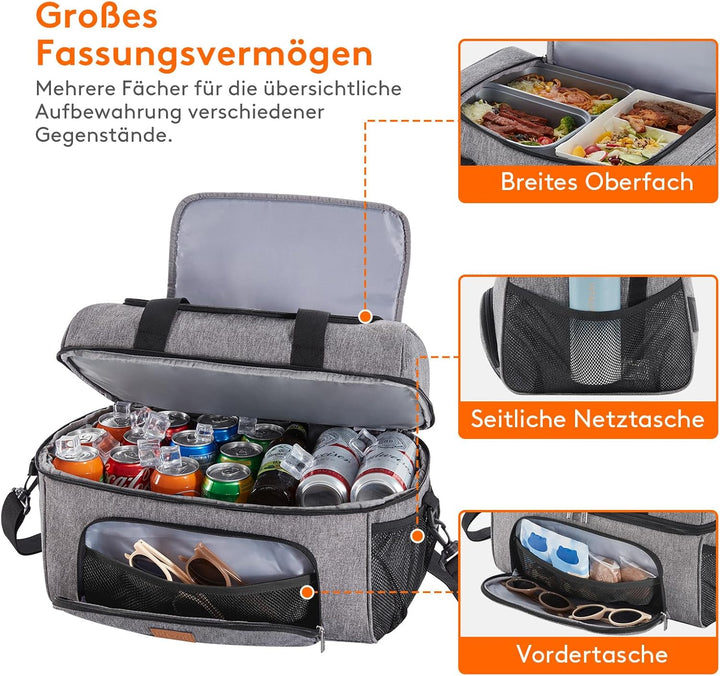 Lifewit Kühltasche Gross Einkaufstasche Faltbar Cooler Bag Sportliche Kühlbox Isoliertasche Double D