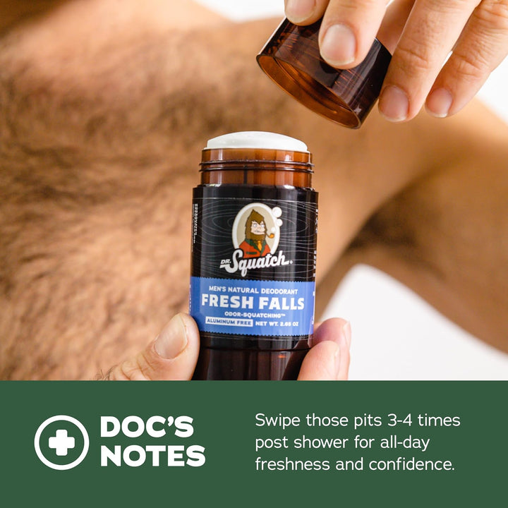 Dr. Squatch Men's Natural Deodorant - Aluminiumfreies Deodorant - Alpiner Salbei + Fresh Falls (78.4