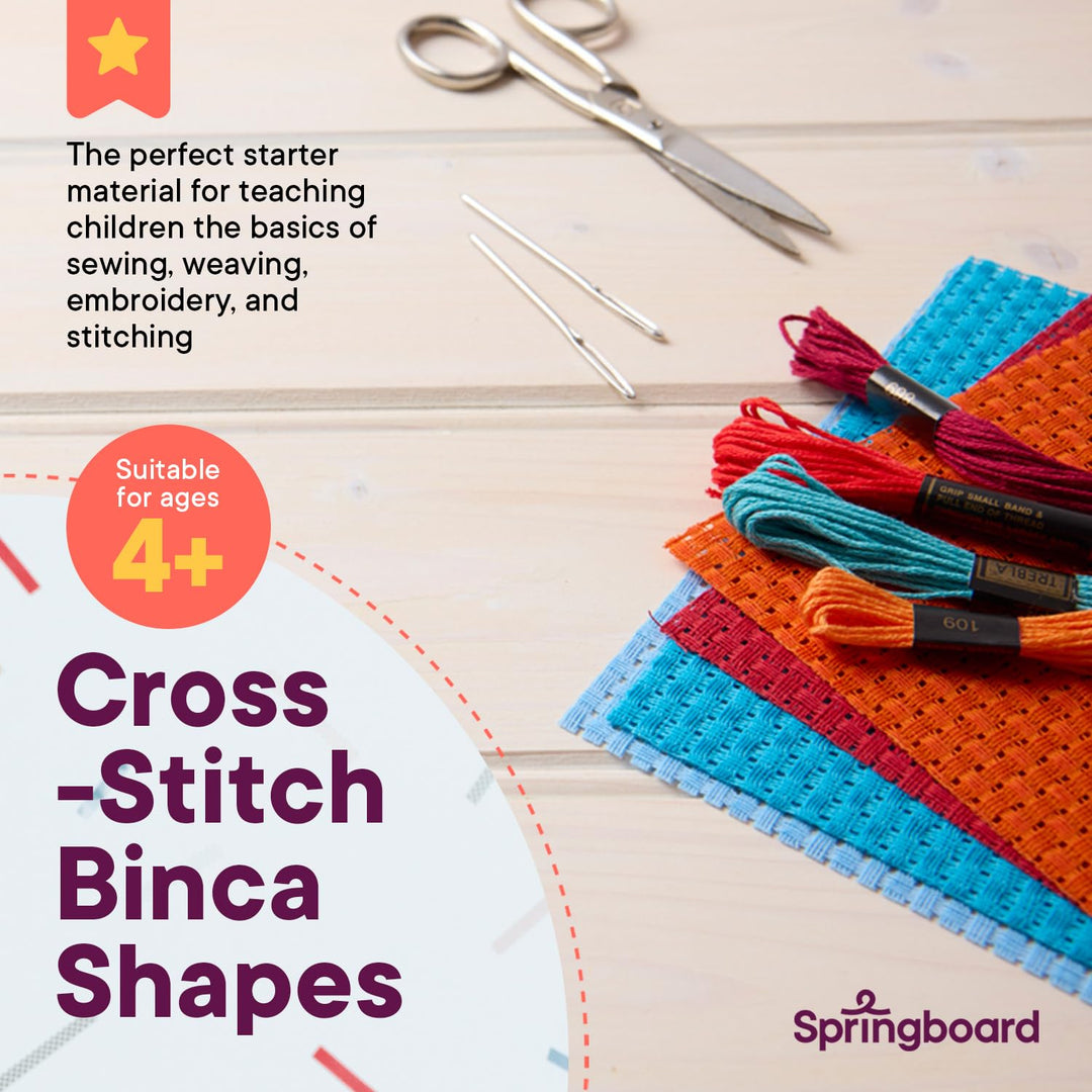 Springboard 10217 Bunte Binca-Quadrate (Klassenzimmer, Grosspackung, 15 x 15 cm), Stoff, Kreuzstich