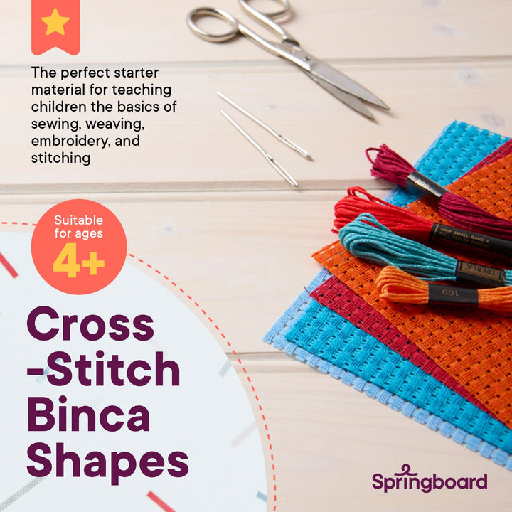 Springboard 10217 Bunte Binca-Quadrate (Klassenzimmer, Grosspackung, 15 x 15 cm), Stoff, Kreuzstich