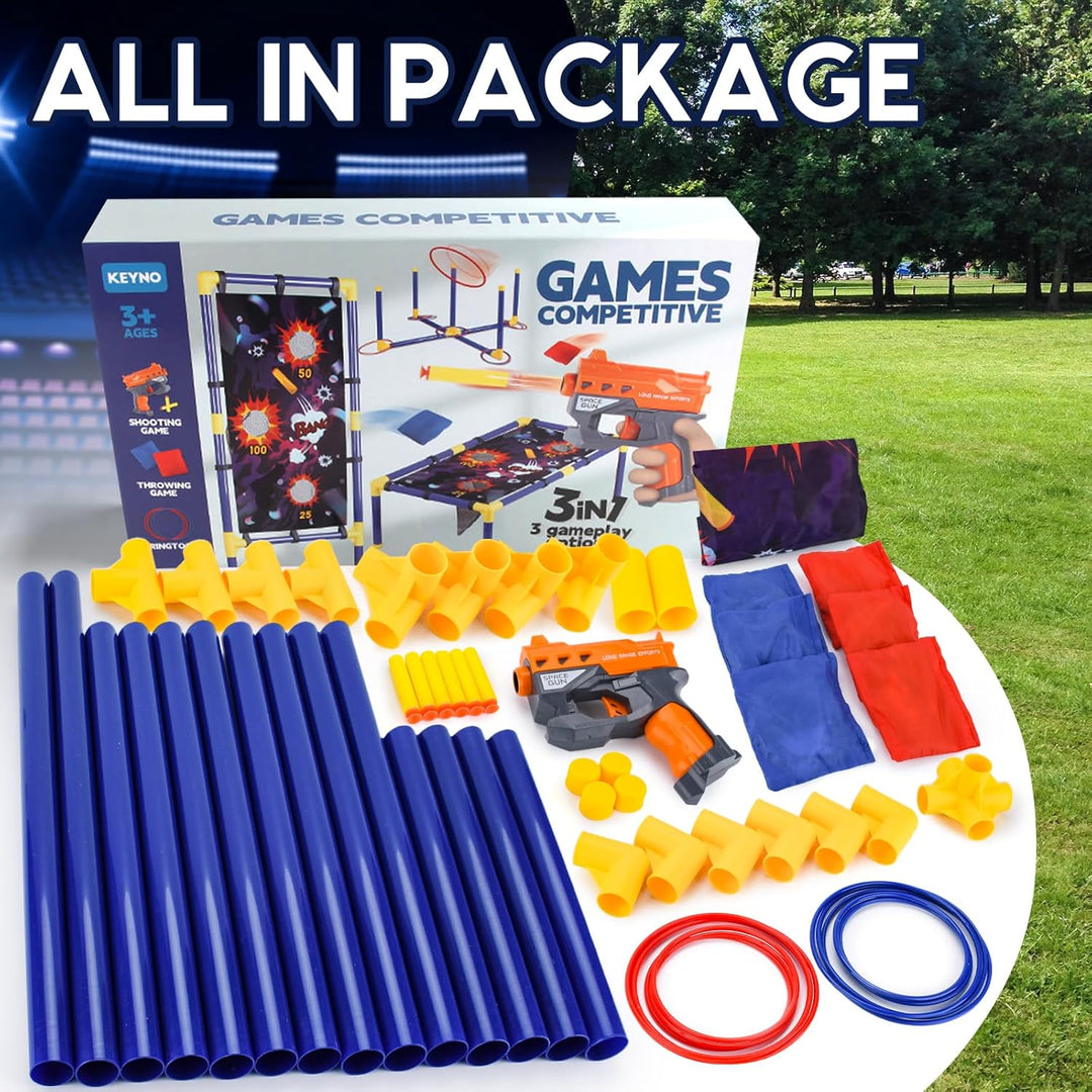 JOYBOY Spielzeug für Kinder, Spielzeug ab 6 7 8 9 10 11 12 Jahre, 3 in 1 Cornhole & Schiessspiele &