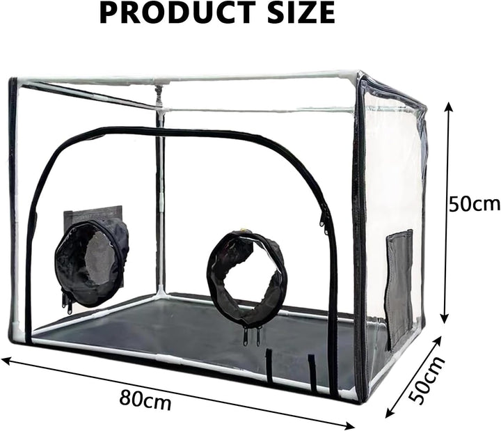 Still Air Box,Tragbares Mushroom Grow Kit, PVC Pilz-Wachstums-Set mit 2 Arm Ports, Faltbare Pilzzuch