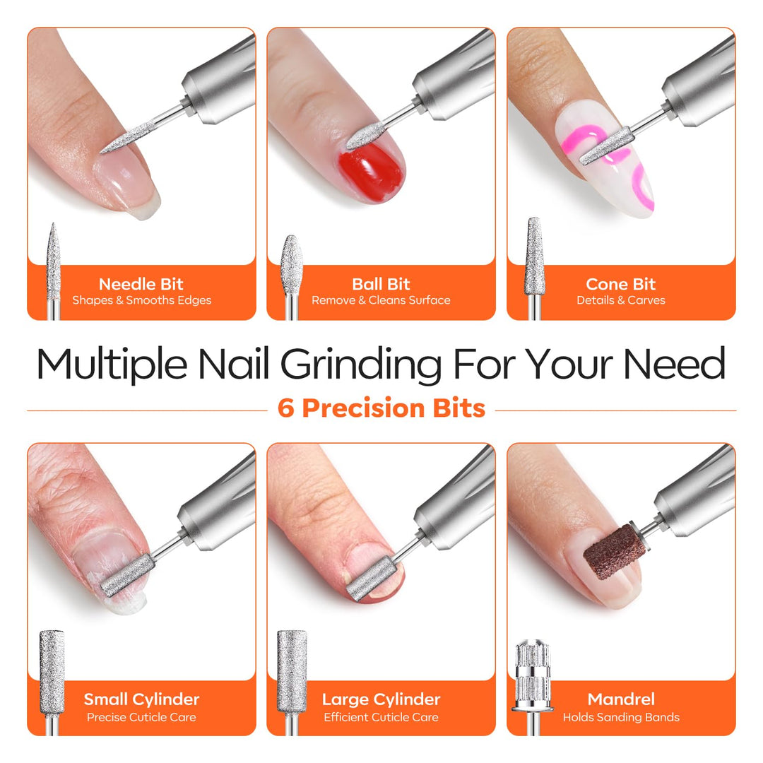 Modelones Nagelfräser Professionell, Tragbare Fräser für Gelnägel 35000 RPM mit LCD Display, Nail Dr