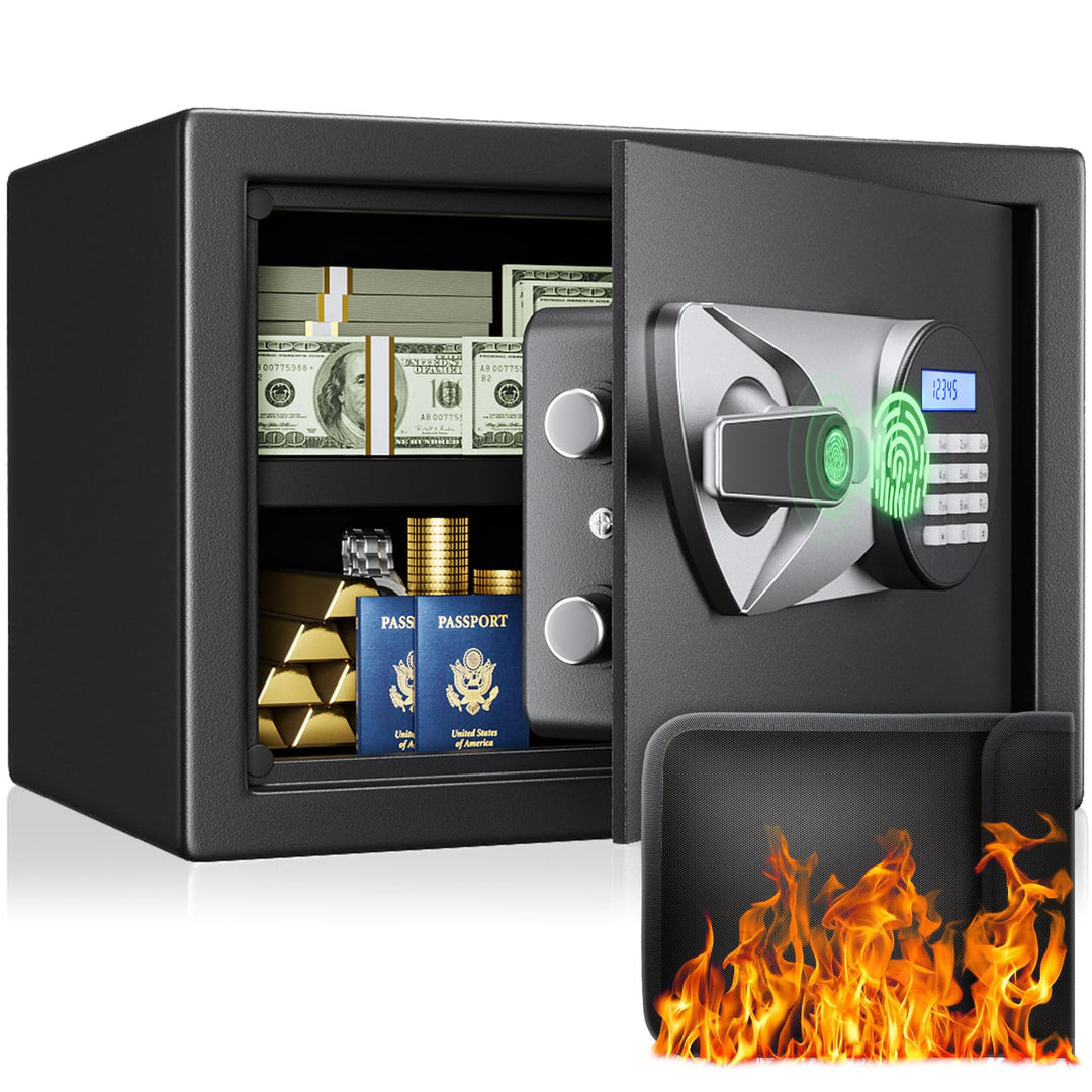 Tresor, BlackSmith Safe Tresor für Zuhause Klein 35x25x25cm, Biometrischer Fingerabdruck Digitaler Z