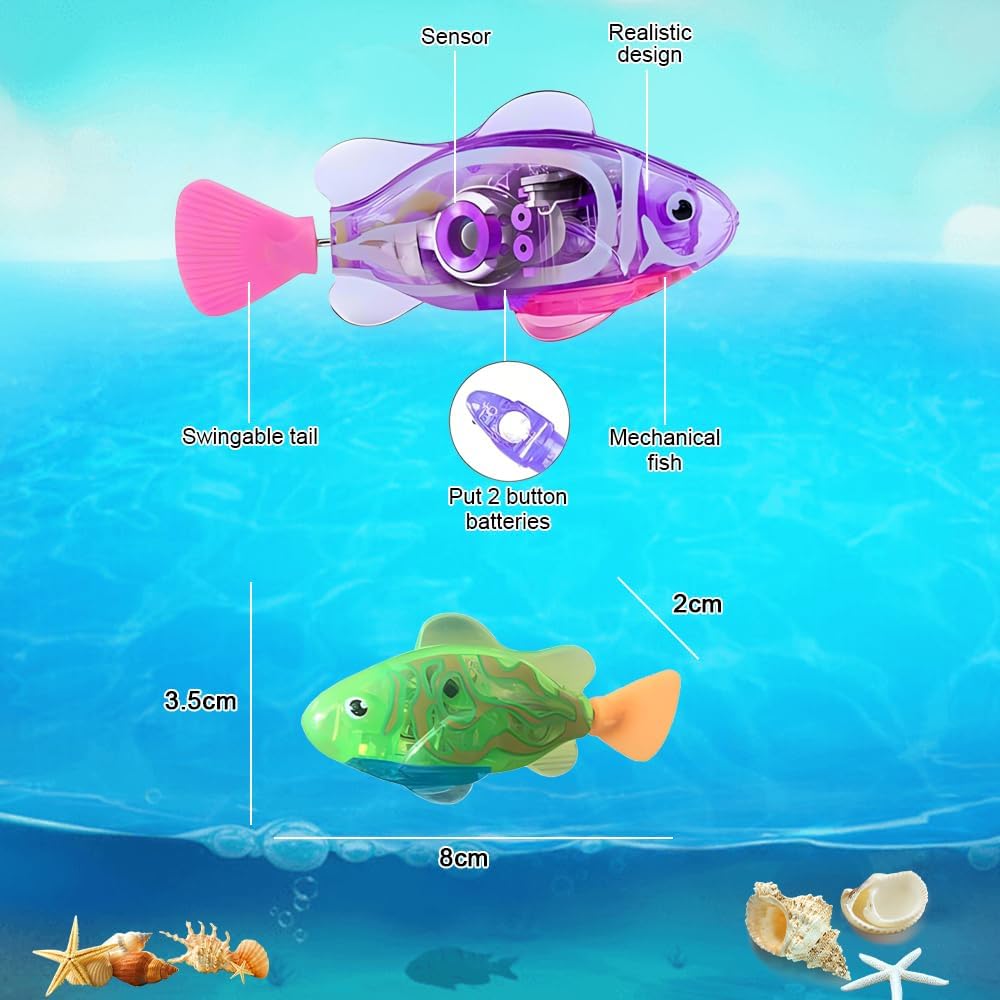 6PCS Elektronischer Haustier Fisch, Schwimmen Roboter Fisch Spielzeug für Katzen, Elektrisches Fisch
