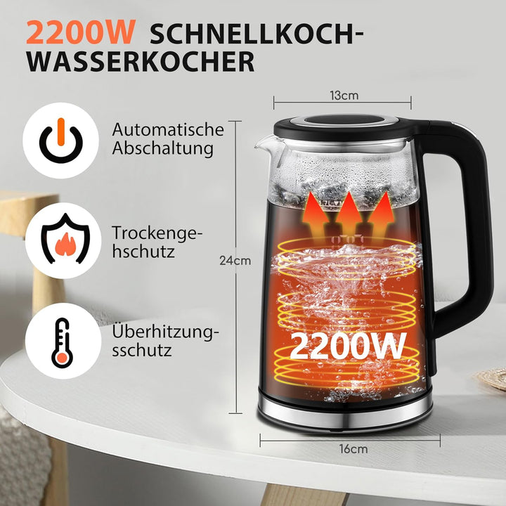 Taylor Swoden Wasserkocher 1,7 L mit Temperatureinstellung, Smart LED Digital Temperaturanzeige 40-1