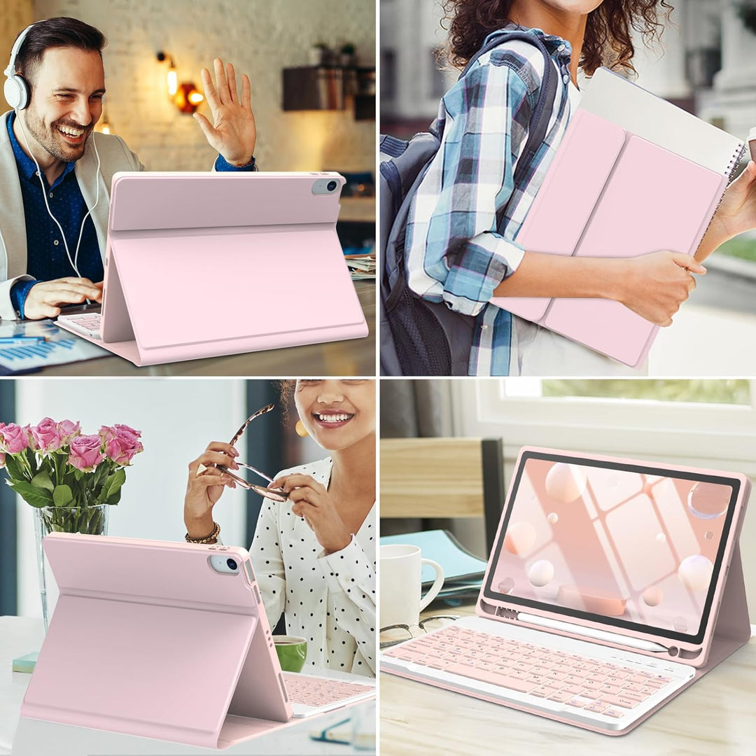 Tastatur Hülle für iPad Air 11"(M2) 2024/iPad Air 5 Gen 2022/iPad Air 4 Gen 2020 10.9&