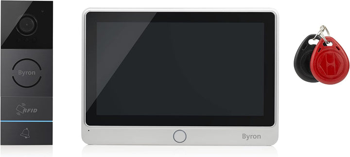 Byron RFID-Videogegensprechanlage mit einem 7 Zoll HD Touchscreen,Videoaufnahmefunktion & Nachtsicht