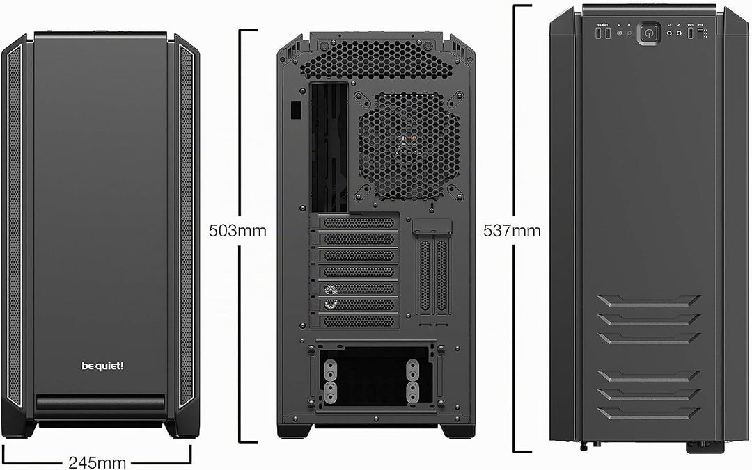 be quiet! Silent Base 601 ATX PC Midi PC Gehäuse mit Seitenfenster Silber