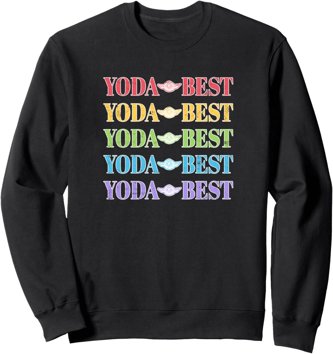 Star Wars Yoda Best Rainbow Text Stack Sweatshirt