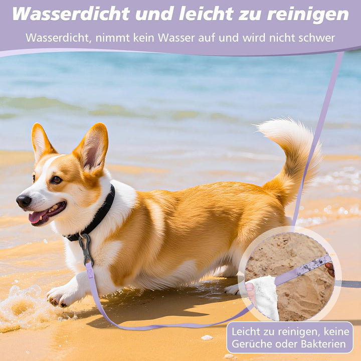 X XBEN Wasserfest Schleppleine für Hunde,3M 5M 10M 15M 20M 30M Gummierte Schleppleine mit Abschliess