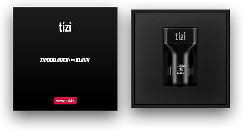 tizi Turbo 3X Black Premium Edition (7,2A), zuverlässiges 3-Fach USB-Auto-Ladegerät mit hochwertigem