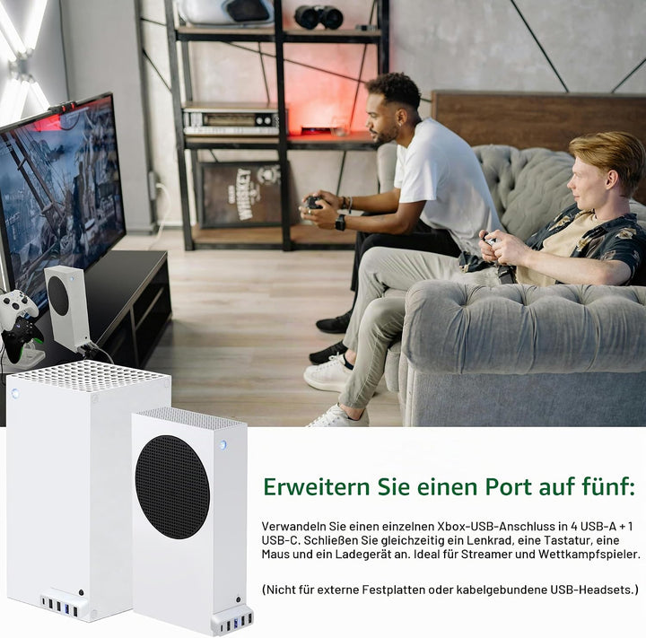 Joso USB-Hub mit 5 Anschlüssen für die Xbox-Serie, Hochgeschwindigkeits-USB-Anschluss ExpanderAdapte