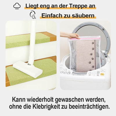 FuKuEn Teppich Stufenmatten Ohne Kleben mit Vakuum-Tech-Greifern Antirutsch Treppenstufen Matten für