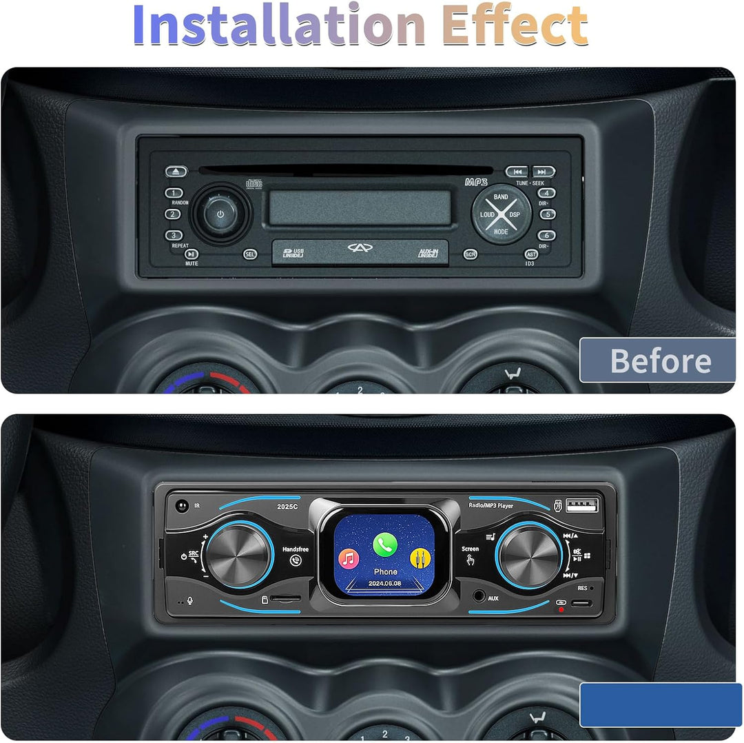 Hikity 1 Din Autoradio mit Touchscreen, Radio 1 DIN mit FM, Bluetooth,USB/SD/AUX-IN, Freisprecheinri