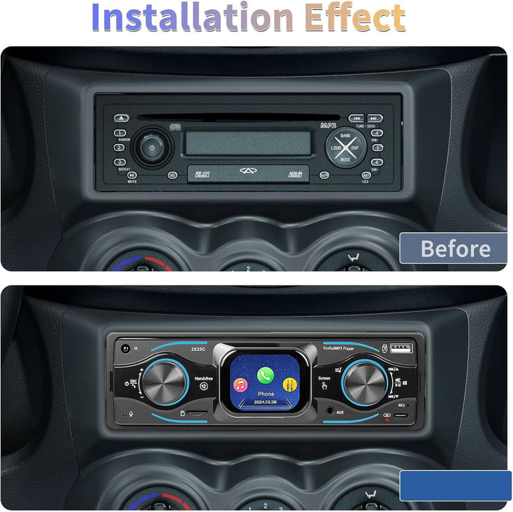 Hikity 1 Din Autoradio mit Touchscreen, Radio 1 DIN mit FM, Bluetooth,USB/SD/AUX-IN, Freisprecheinri