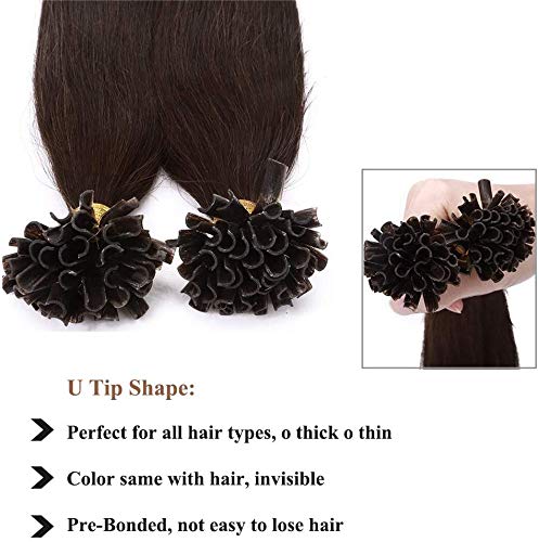 SEGO U Tip Extensions Haare Bonding Echthaar Bonded Haarverlangerung Keratin 1g/Strähne 50g 14"(35cm